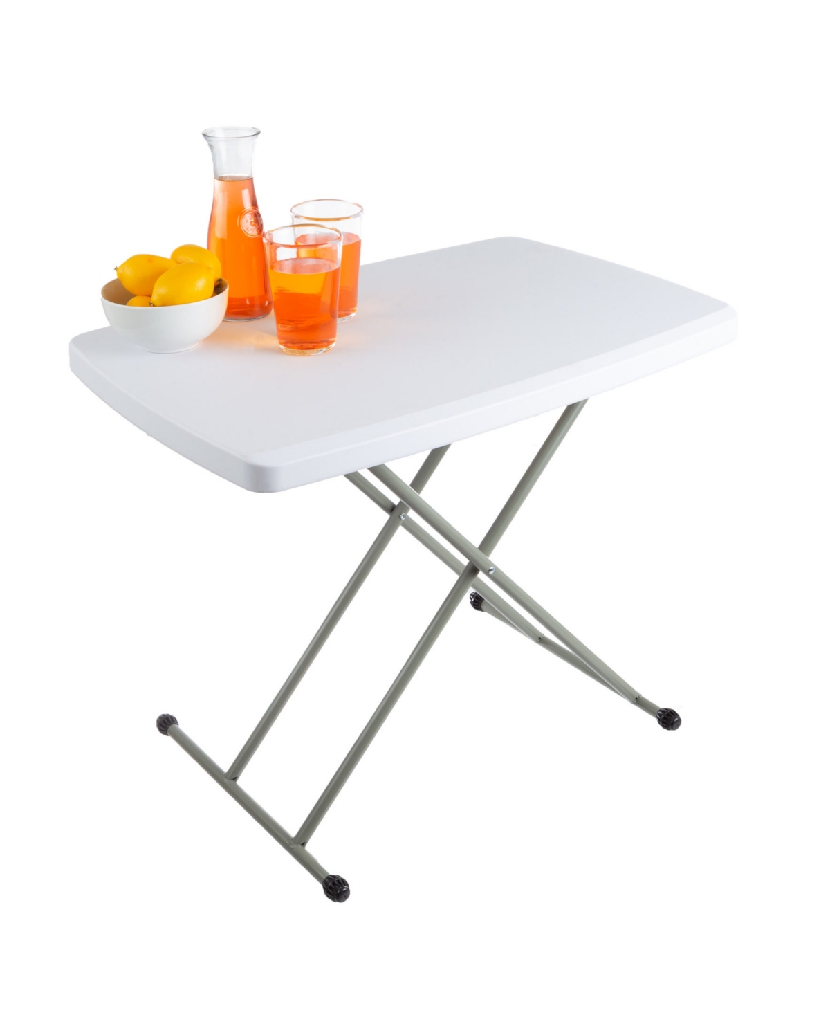Everyday Home 30" Plastic Adjustable Folding Table In White