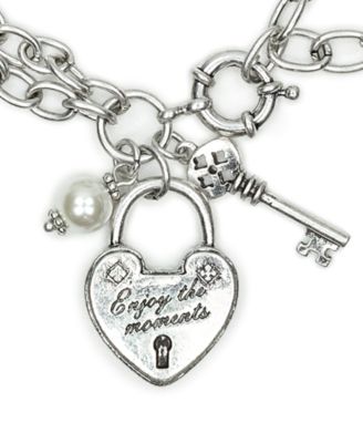 Lock and Key Double Chain Bracelet 