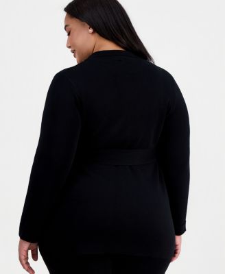 Plus Size Tie-Waist Cardigan