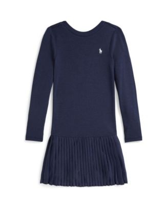 Girls' 2T-6X Pleated-Skirt Ribbed Dress