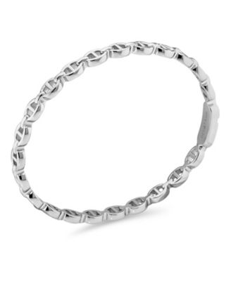Mariner Anchor Bangle Bracelet in Rhodium Plated Sterling , Size
