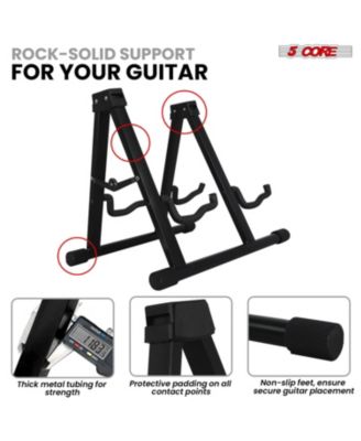 Double Guitar Stand Floor Adjustable A Frame Folding Acoustic Electric Guitars Holder Stands GSS 2N1 BLK