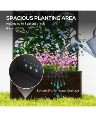 Garden Box with Privacy Panel, Outdoor Planter Box for Garden