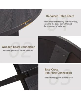 5-Piece Round Dining Set with 47.3 Inch Table and 4 Upholstered Chairs