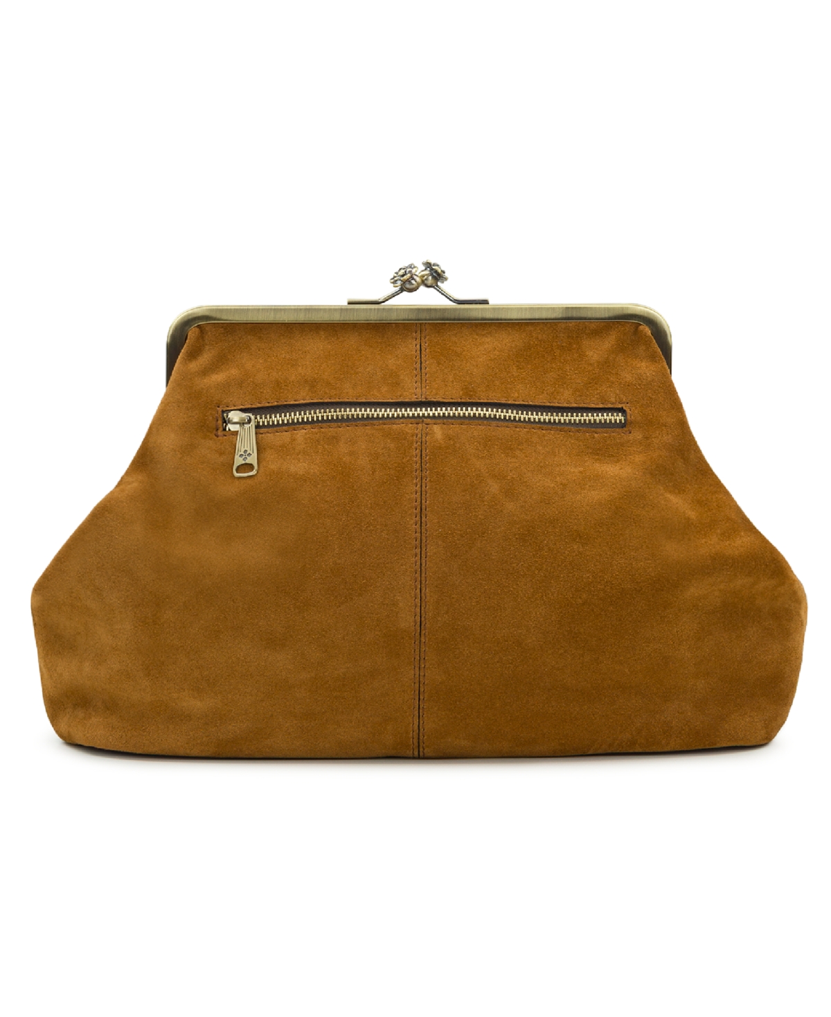 Patricia Nash Vivienne Suede Kisslock Frame Leather Crossbody Bag