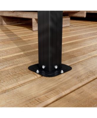 12x14 FT Aluminum Frame Sloped Galvanized Steel Roof Curtains & Netting Wall Mounted Gazebo Umbrellas & Awnings