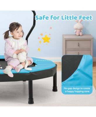 40'' Trampoline for Kids Indoor/Outdoor Fitness Trampoline w/ Foam Handlebar