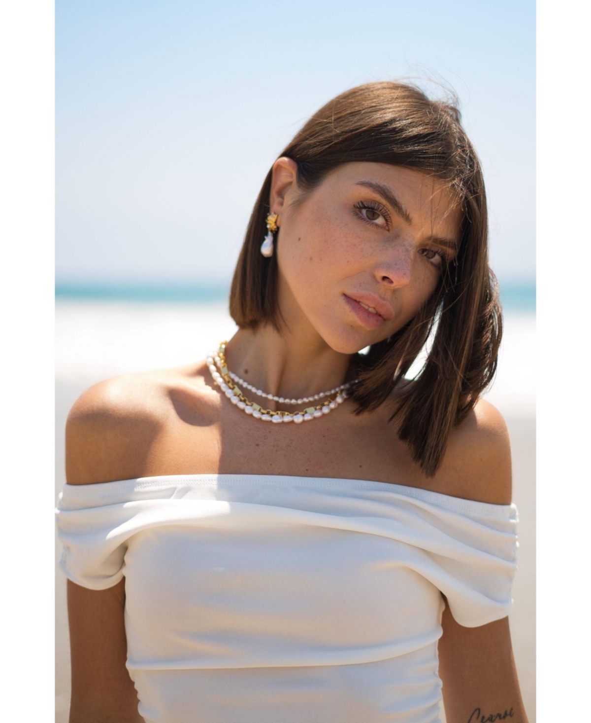 Classicharms Leah Seashell Freshwater Baroque Pearl Drop Earrings