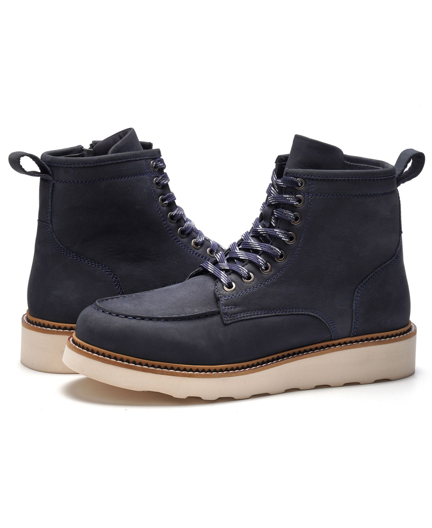 Мужские ботинки A. Veer Braddock Moc-Toe, цвет: Тёмно-синий — фото 6