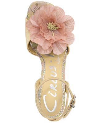 Women's Aria Flower Two-Piece Block Heel Dress Sandals