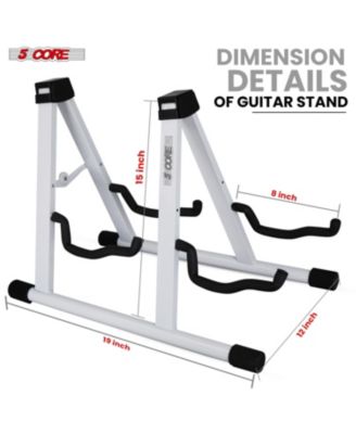 Double Guitar Stand Floor Adjustable A Frame Folding Acoustic Electric Guitars Holder Stands GSS 2N1 WH