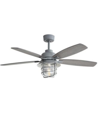 52-inch Gray Wood Grain Farmhouse Indoor 5-Blade Ceiling Fans with Light Kit and Remote Control