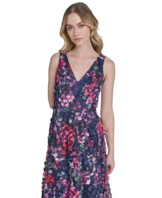 Women's Sleeveless V-Neck Illusion Gown