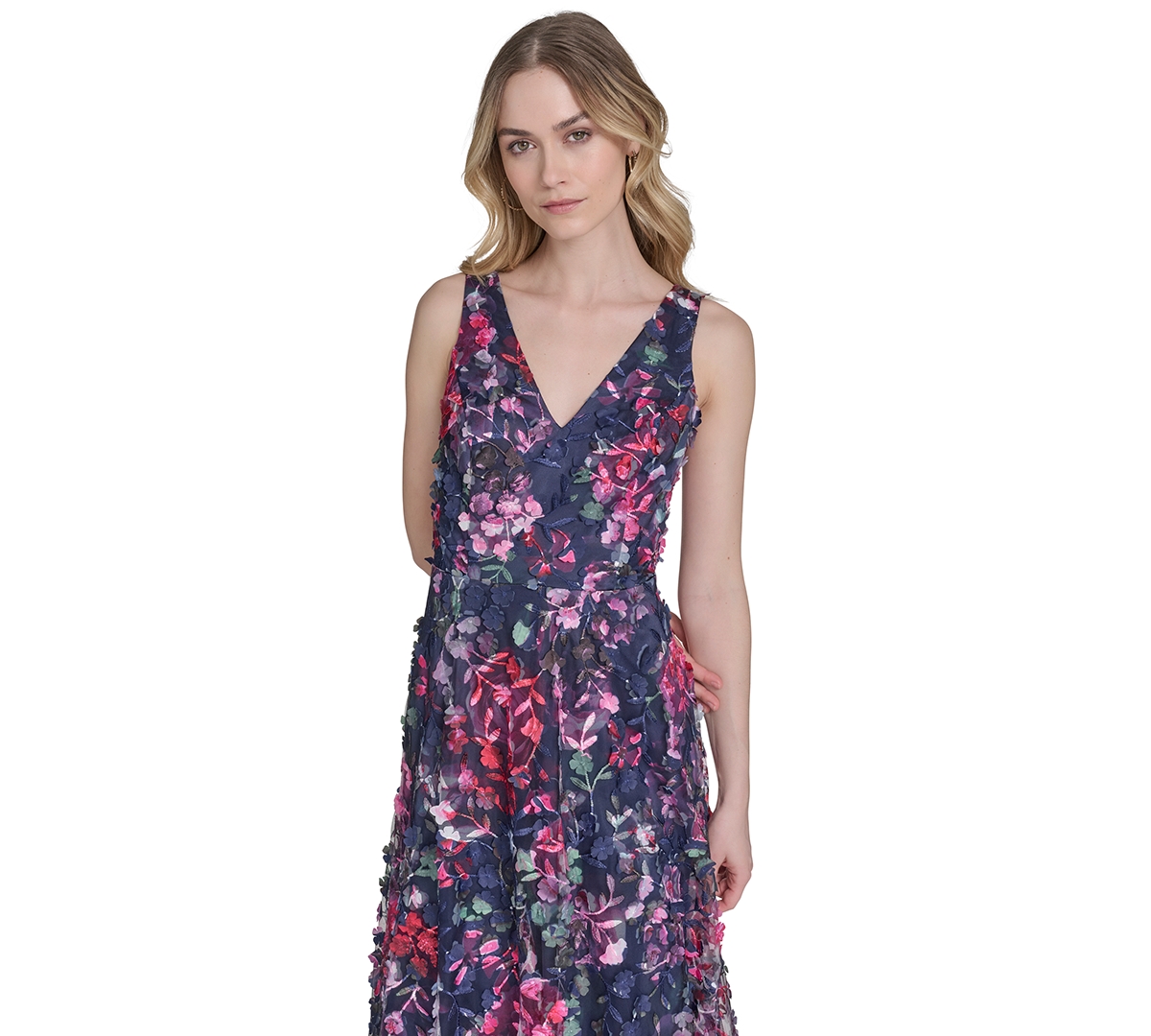 Eliza J Women's Sleeveless V-Neck Illusion Gown