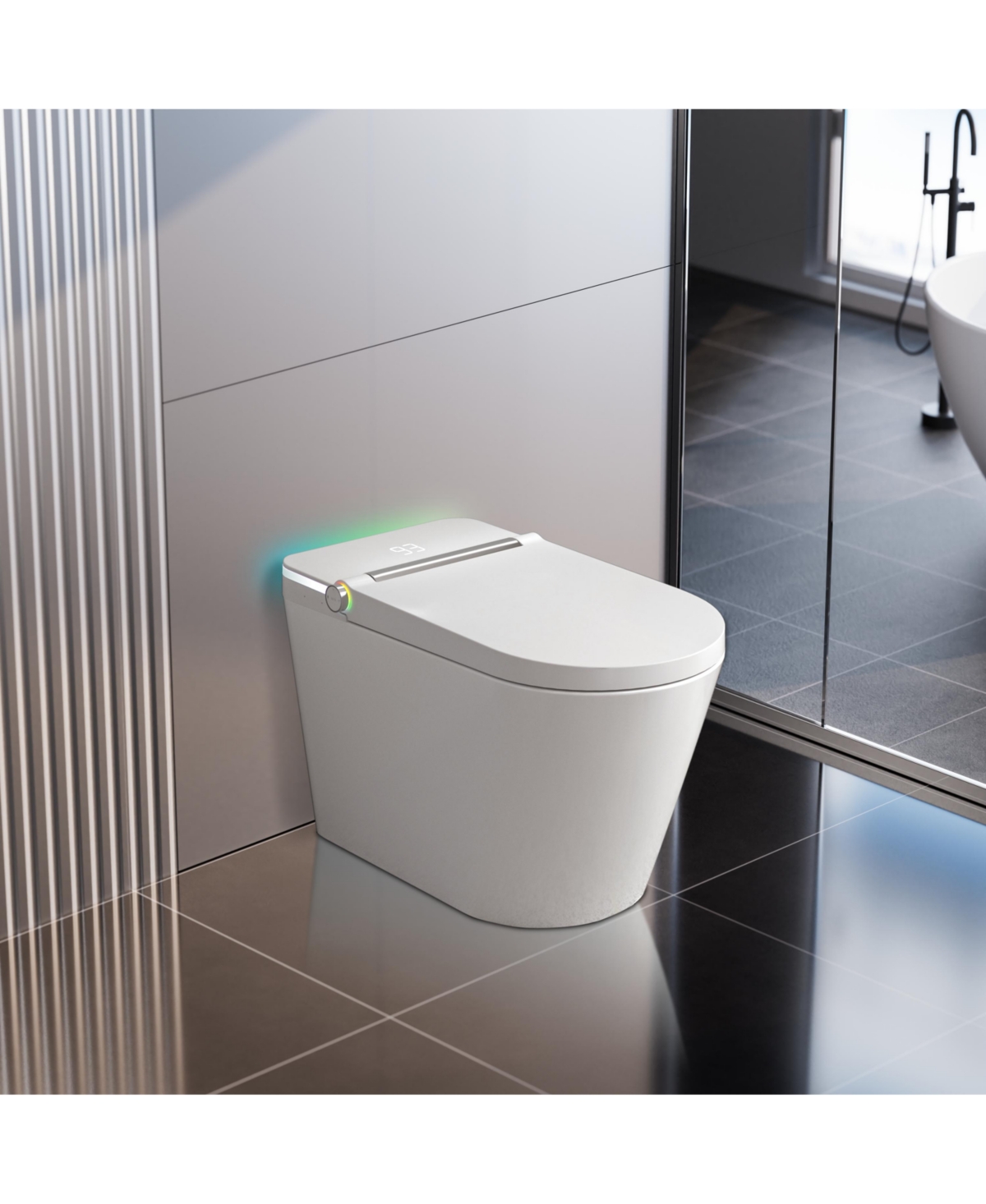 Casainc Smart Bathroom Fixture Tankless,Auto Open/Close,Elongated Heated Seat,Warm Wash/Dryer,Dryer,Night Light