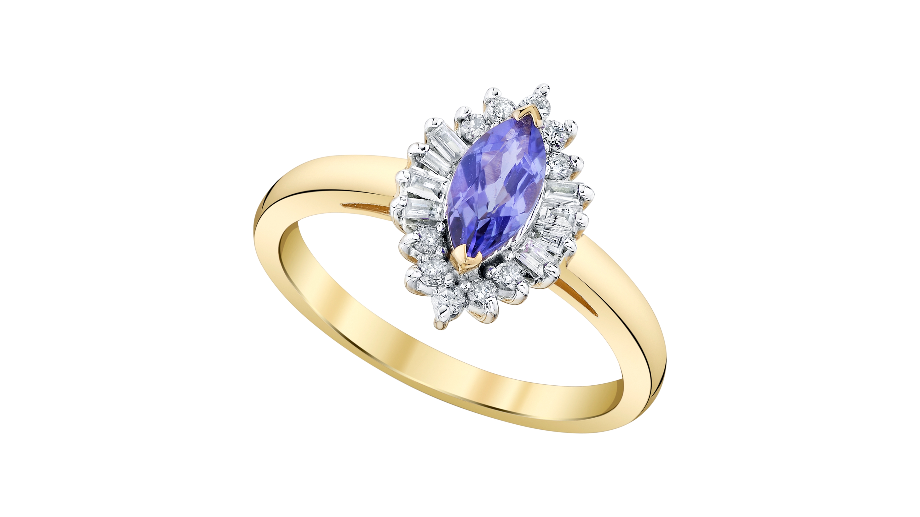 Macy's Tanzanite (5/8 ct. t.w.) & Diamond (1/4 ct. t.w.) Ring in 10k Yellow Gold