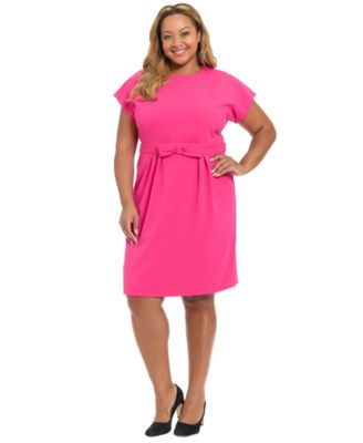 London Times - Plus Size Short-Sleeve Midi Dress