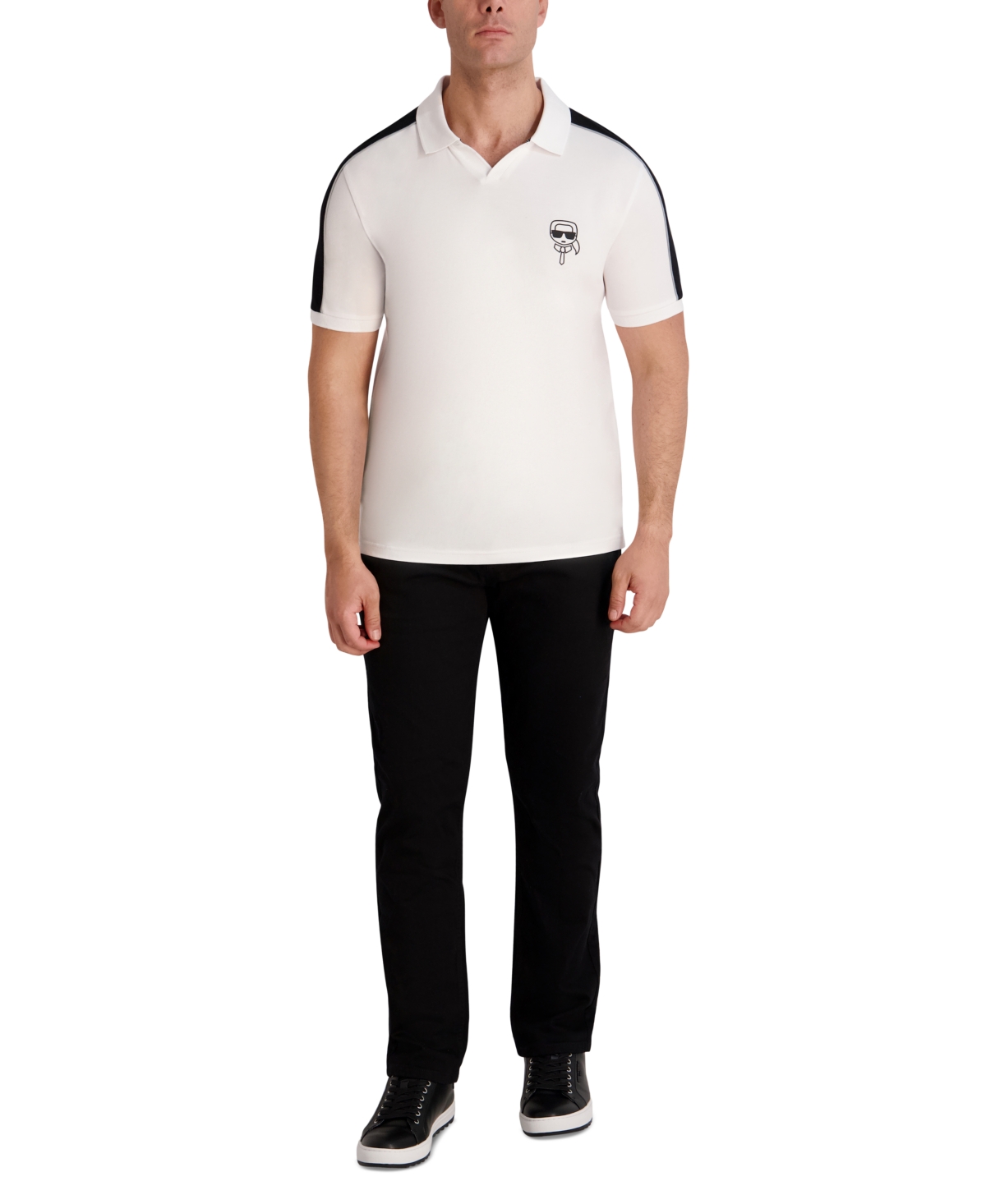 Karl Lagerfeld Men's Jonny Collar Polo Shirt In White