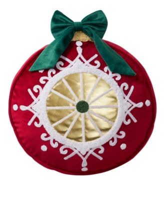 Ornament Shaped Holiday Decorative Pillow, 12" x 13"