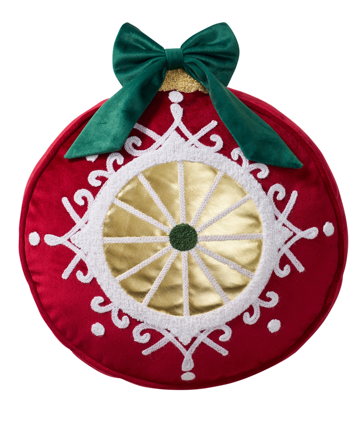 Hallmark Ornament Shaped Holiday Decorative Pillow, 12" x 13"