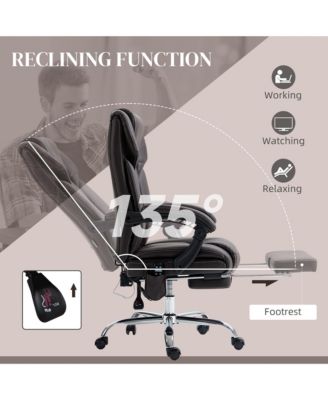 Vibration Massage Office Chair with Lumbar Heat, Footrest,