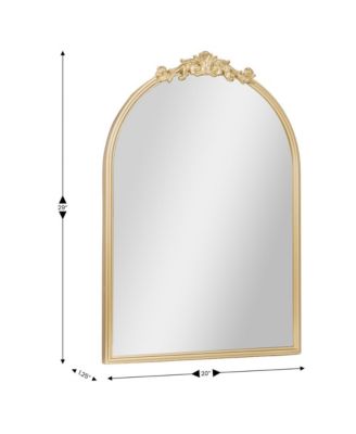 Monte Arched Wall Mirror with Baroque Style Detail, and Aluminum Backed Glass for Clarity for Entryways, Bathrooms & More