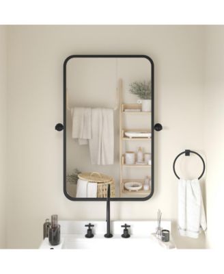 Mason Pivot Wall Mirror with Slim Frame and Backed Glass for Clarity for Bathrooms
