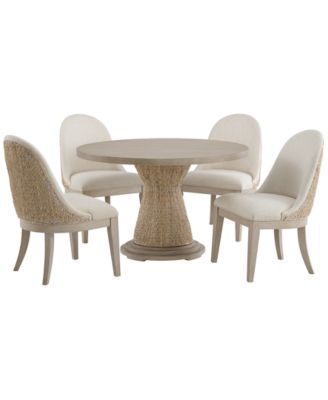 Furniture - Sirena 5-Pc. Set (Round Dining Table & 4 Woven Side Chairs)