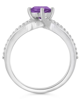 Onyx and White Diamond (1/6 ct. t.w.) Ring in 10k White Gold 