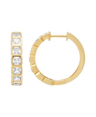 White Sapphire Hoop Earrings (2-1/2 ct. t.w.) in 14k Yellow Gold-Plated Sterling Silver