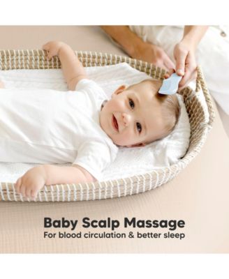 Baby Hair Brush and Comb Set, Oval Wooden Baby Brush Set for Newborns, Infant, Toddler Grooming Kit