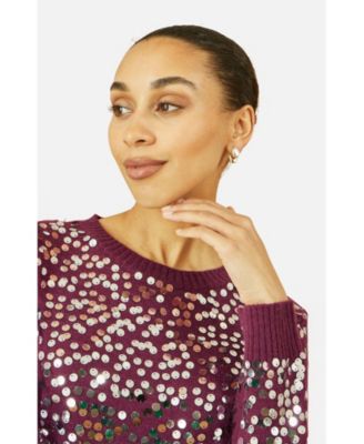 Women's Sequin Relaxed Fit Sweater
