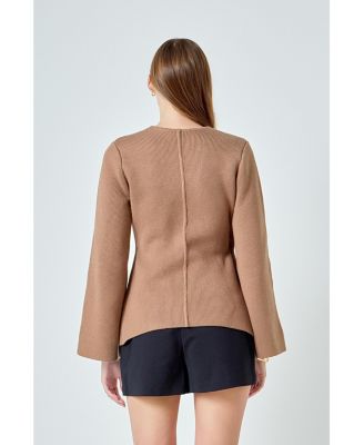 Women's 2 Button Cinched Sweater Cardigan