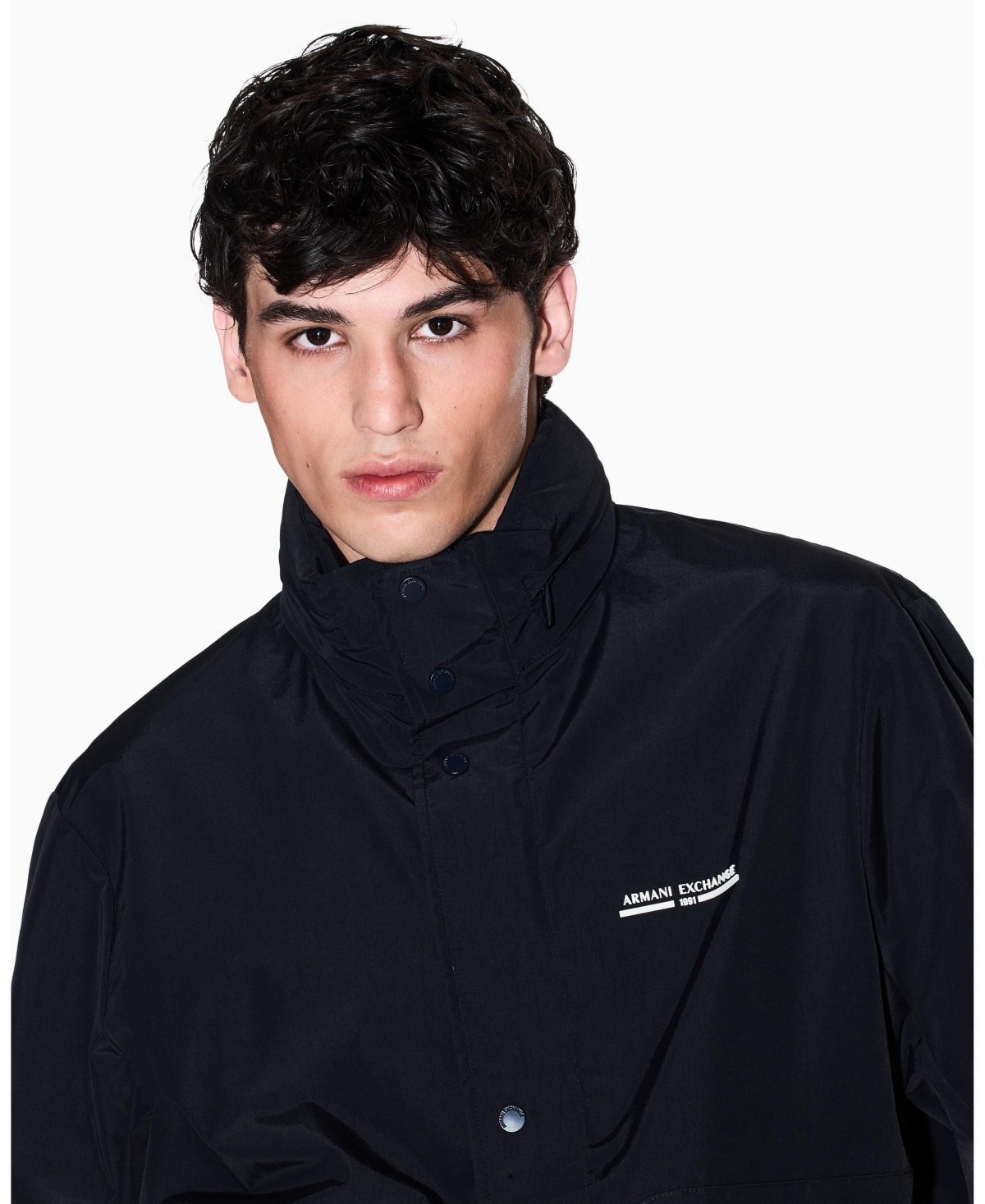 A|X Armani Exchange Men's Nylon Cuff Hooded Jacket