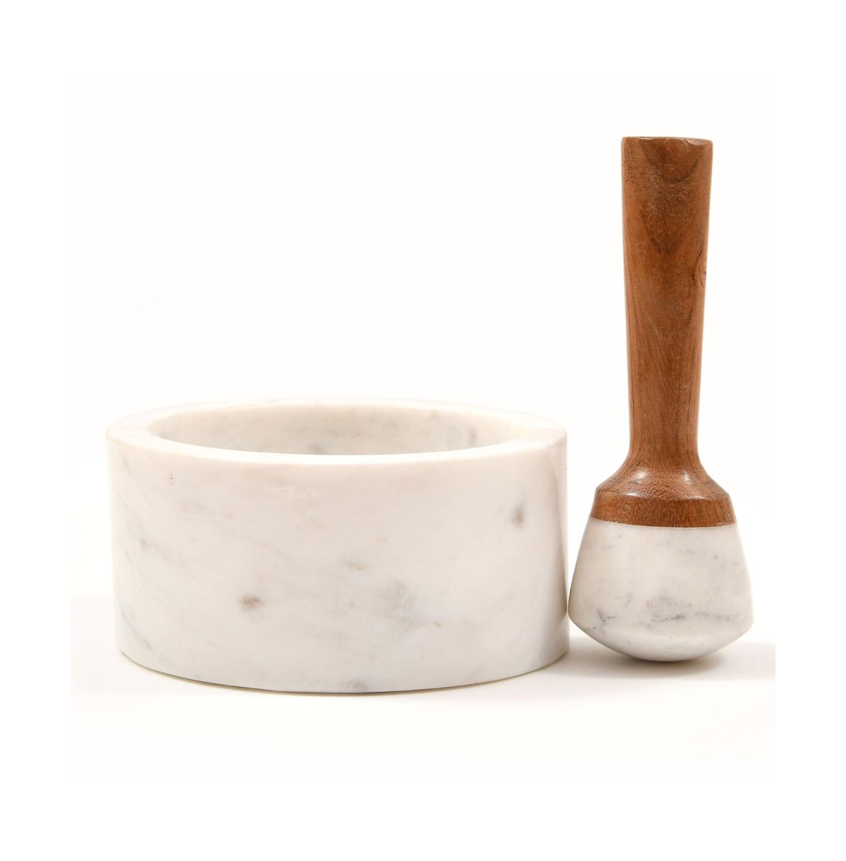 Verve Culture Marble and Wood Mortar & Pestle