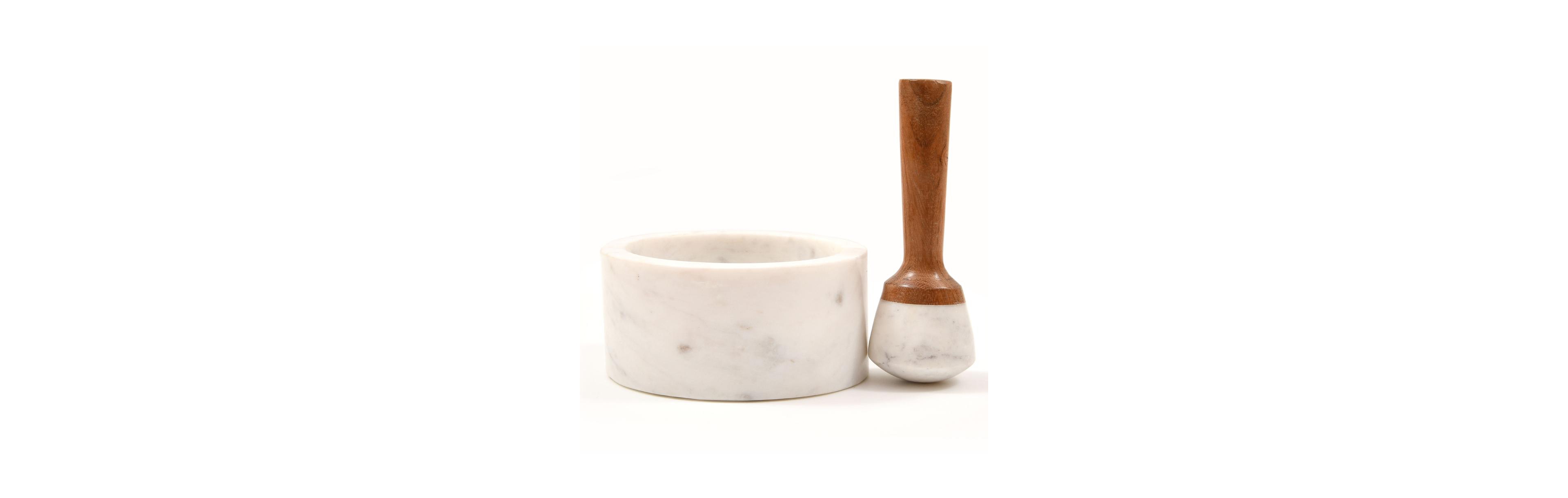 Verve Culture Marble and Wood Mortar & Pestle