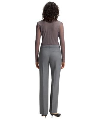 Women's M&eacute;lange Virgin Wool Relaxed-Fit Pants