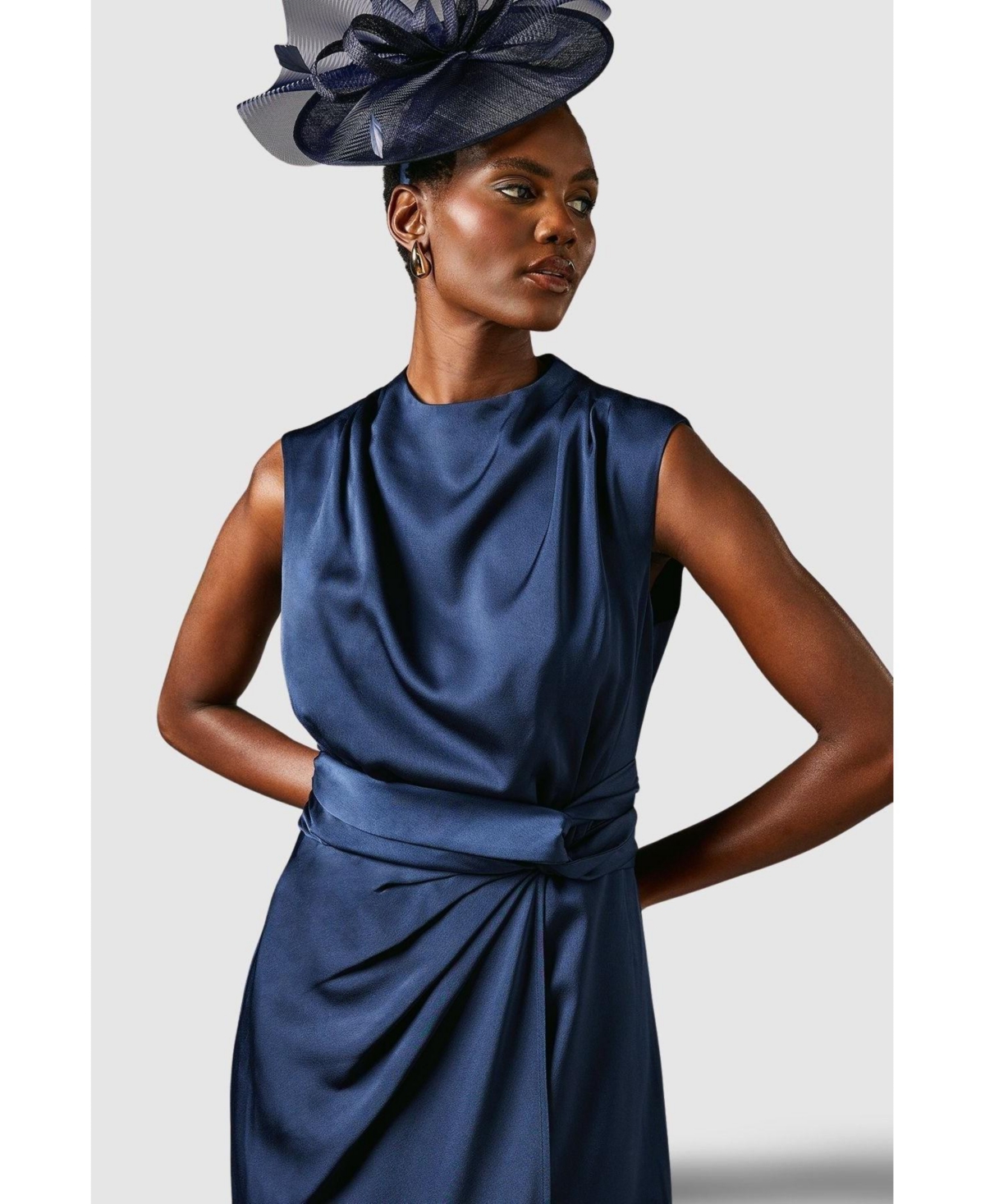 Coast Women's Satin Twist Waist Midi Dress