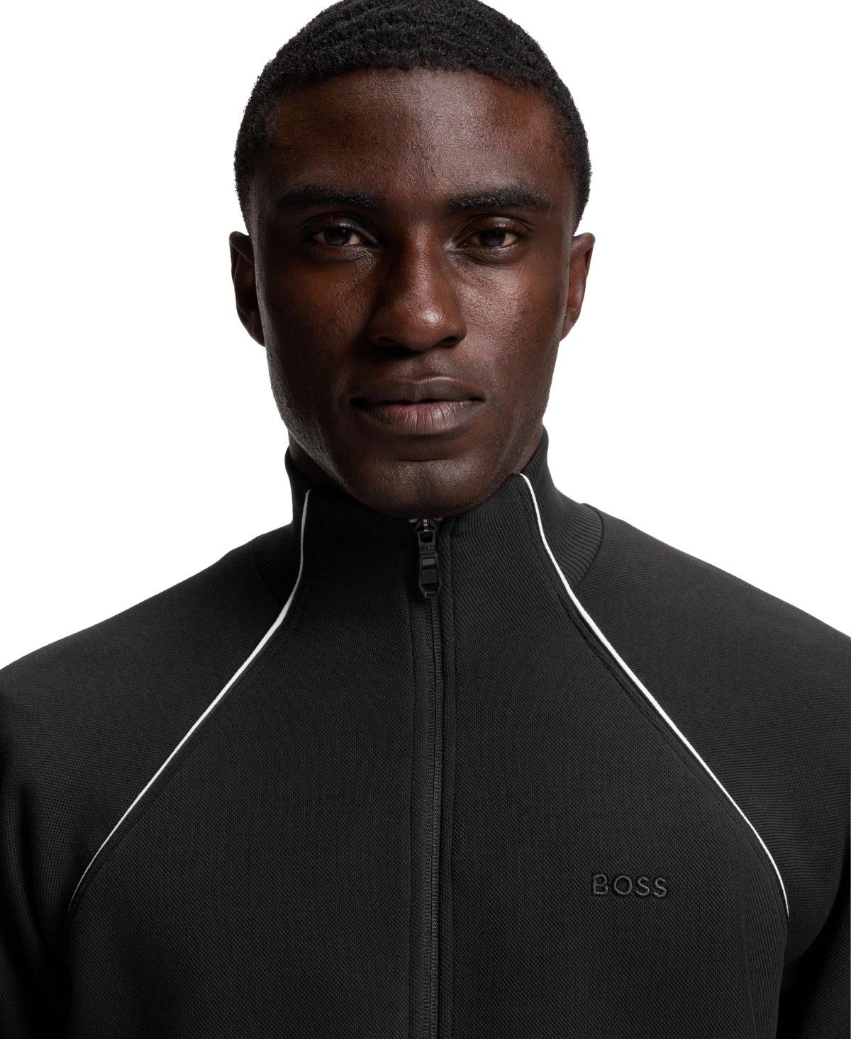 Boss by Hugo Boss Men's Contrast Piping Cotton-Blend Sweatshirt