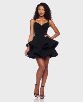 Juniors' Double Layer Drop V-Neck Dress