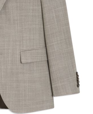 Men's Two-Piece Slim-Fit Patterned Wool-Silk Blend Suit