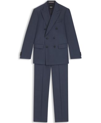 Men's Two-Piece Slim-Fit Patterned Virgin Wool Suit
