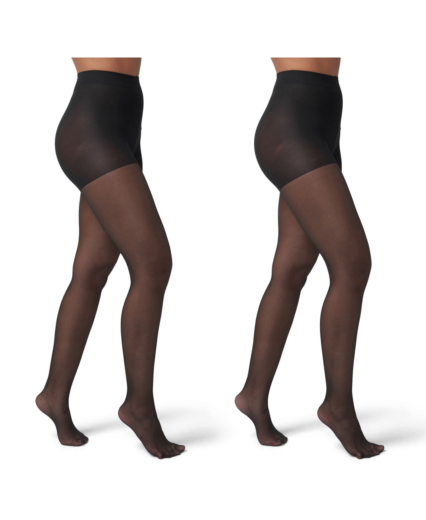 Женские колготки Hue 2-Pack So Silky Sheer Control Pantyhose U10762M2, цвет: Чёрный — фото 3