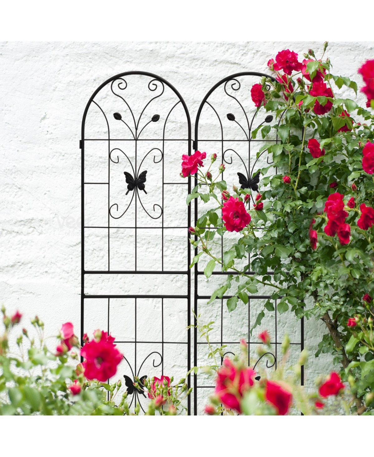 Streamdale Furniture 2 Pack Metal Garden Trellis 71" Rustproof Black