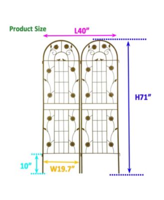 Metal Garden Trellis 71" Climbing Plant Support