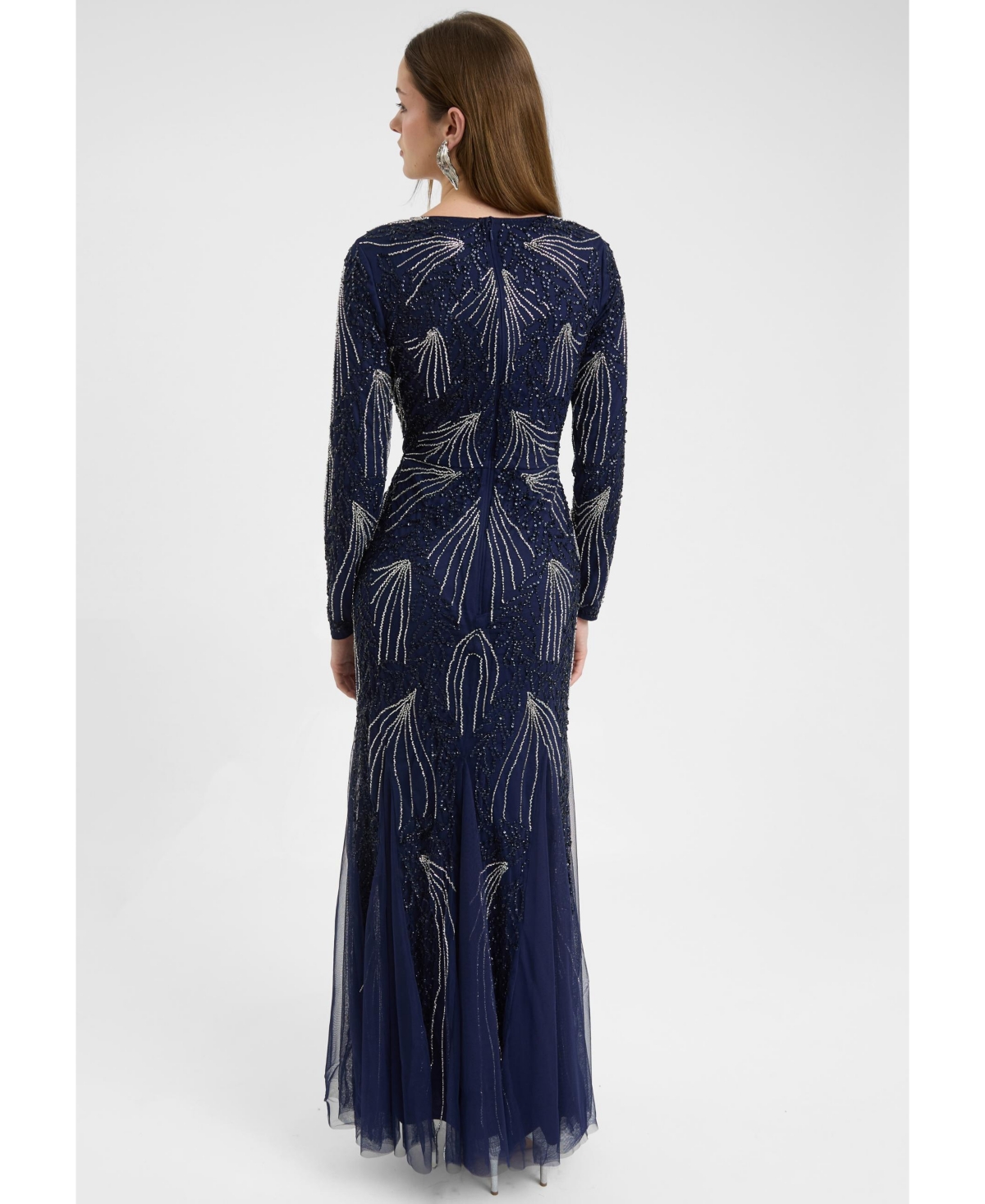 Maryisa Women's Modest Embellished Sequin Beaded Dress Maxi With Designer Bottom