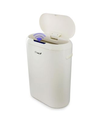 13 Gallon Automatic Sensor Hands Free Round Top Trash Can in Black