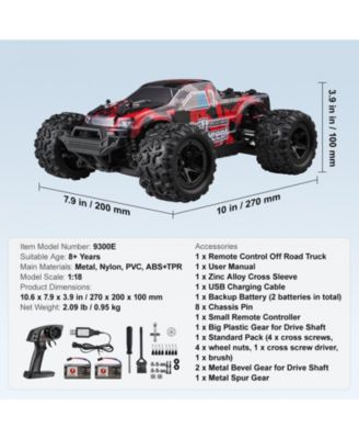 RC Car 1:18, 4WD Off-Road Truck 36 km/h with 45° Wheelie & 2 Batteries, High-Speed Racing Toy for Kids 8+, IPX4