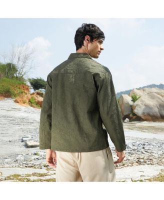 Men's Army Green Wrinked Korean Oversized Shirt.