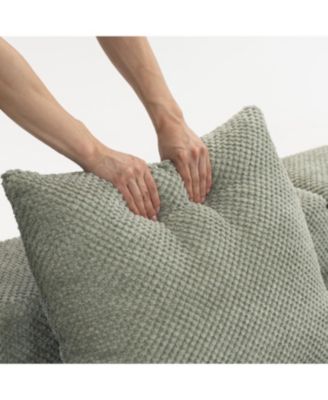 Streamdale Modular 3-Seat Chenille Sofa, Deep-Seat Couch, Tool-Free Setup, Low-Profile, 111" W - Light Green